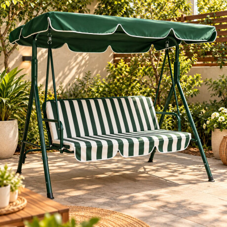 Hamaca de jardin verde rayada Hamaca de jardin verde rayada