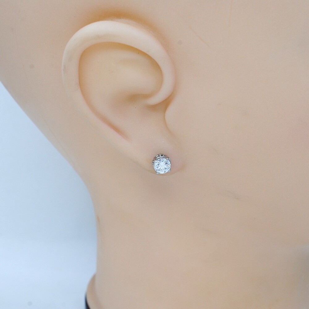 Caravanas antiguas en oro 18k blanco y brillantes Caravanas antiguas en oro 18k blanco y brillantes