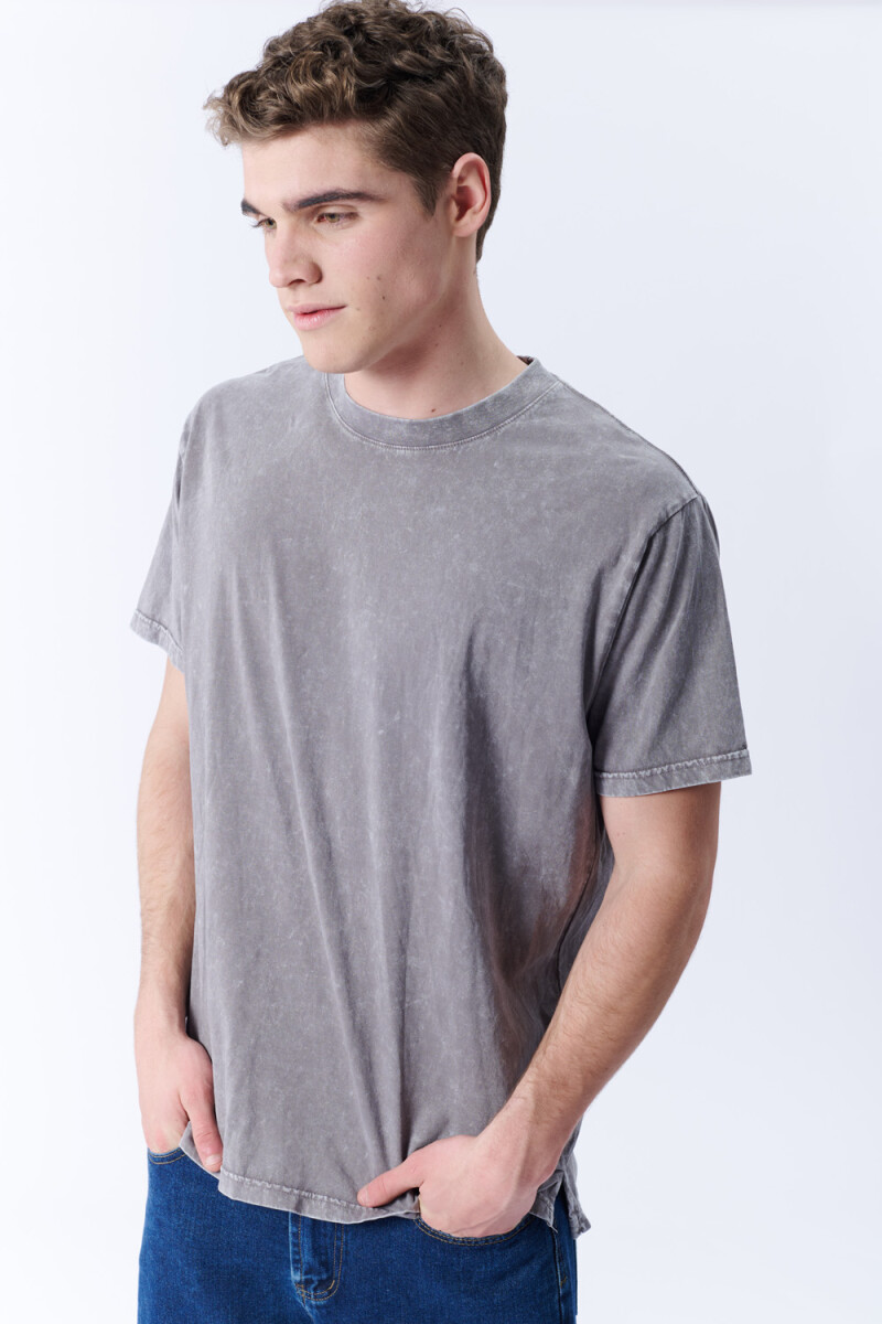 Remera Lavada Gris Oscuro