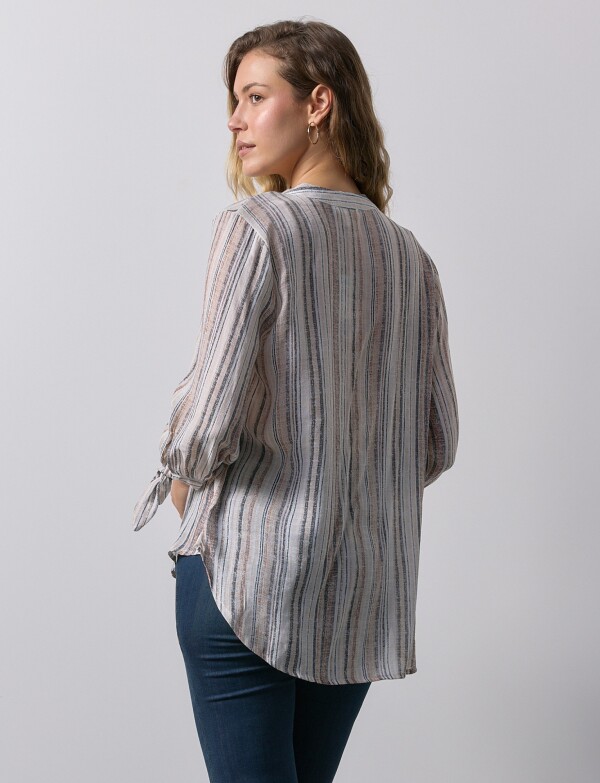 Blusa Lineas Mga Nudos MULTI/MARRON