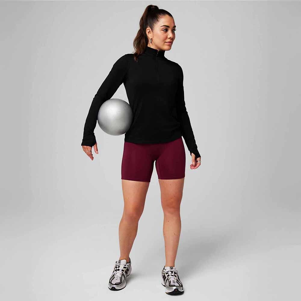 Polo Manga Larga Feather Tech+ Half-Zip Top Mujer Black