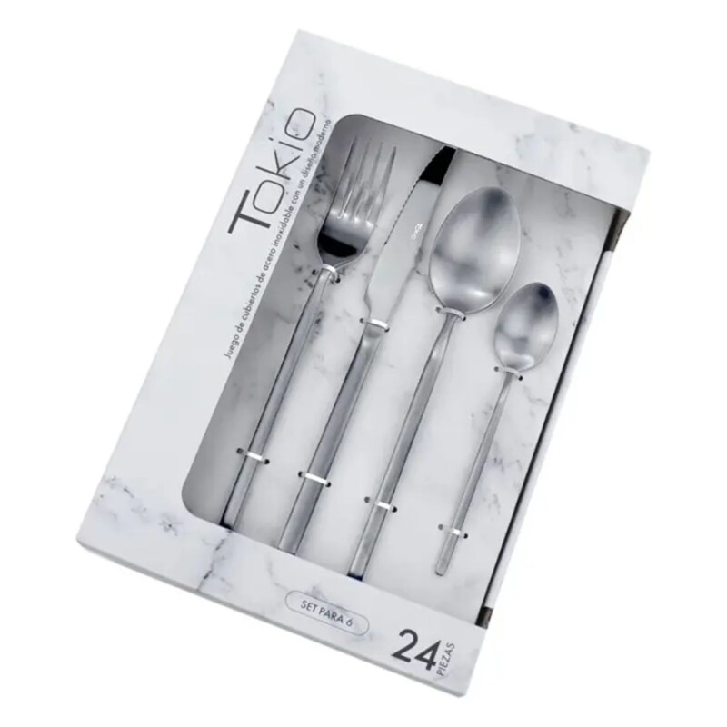 Set De 24 Cubiertos Selecta Tokio En Acero Inox Mate Set De 24 Cubiertos Selecta Tokio En Acero Inox Mate