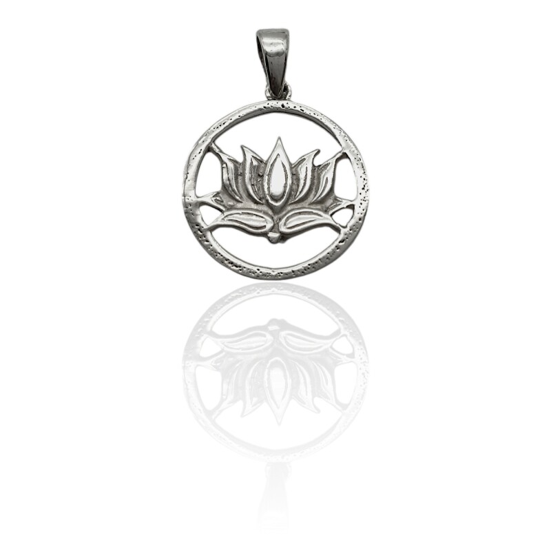 Dije Colgante Flor de Loto-Plata 925-Sin Piedra-CP3253 sinpiedra