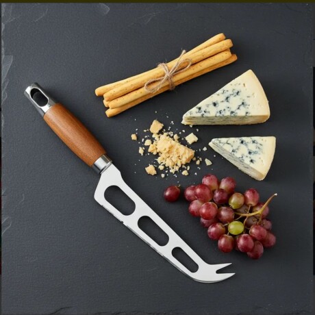 Cuchillo para Queso de Acero Inoxidable con Mango de Madera 28.5cm Cuchillo para Queso de Acero Inoxidable con Mango de Madera 28.5cm