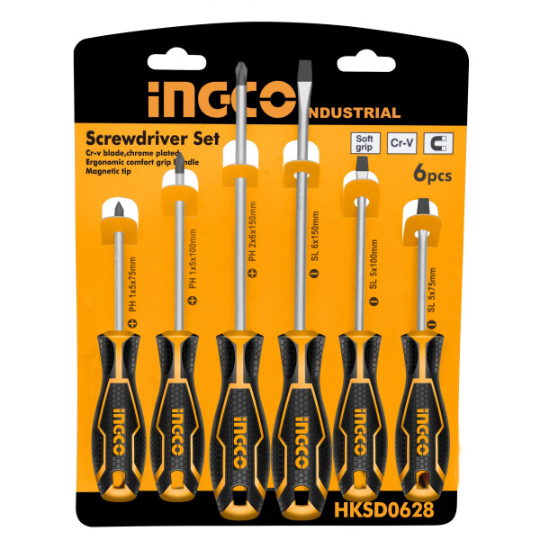 JUEGO DESTORNILLADORES 6 PZAS INGCO HKSD0628 JUEGO DESTORNILLADORES 6 PZAS INGCO HKSD0628