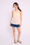 Blusa con detalle calado Beige