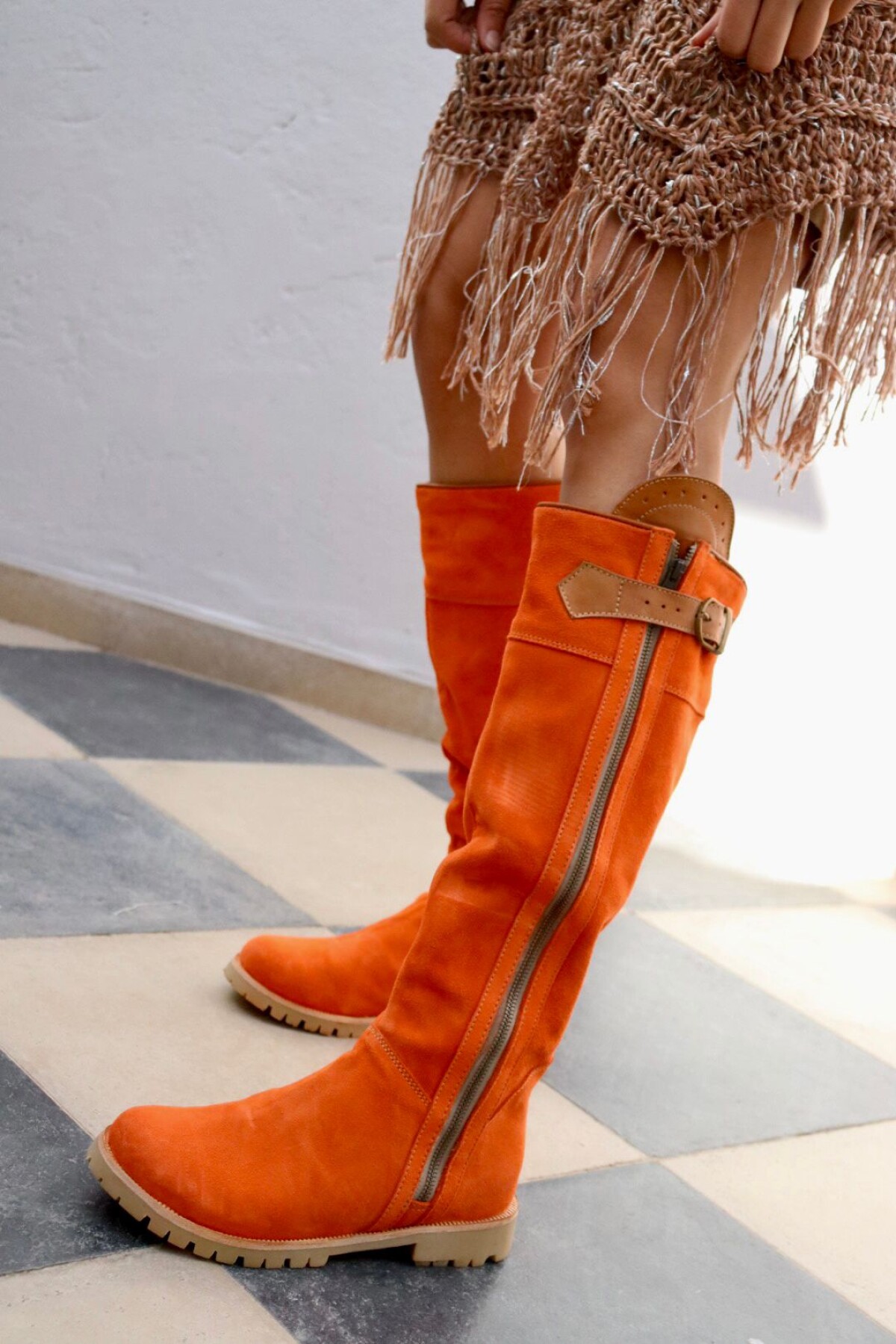 Cuatro Estaciones Gamuza Lisas Naranja