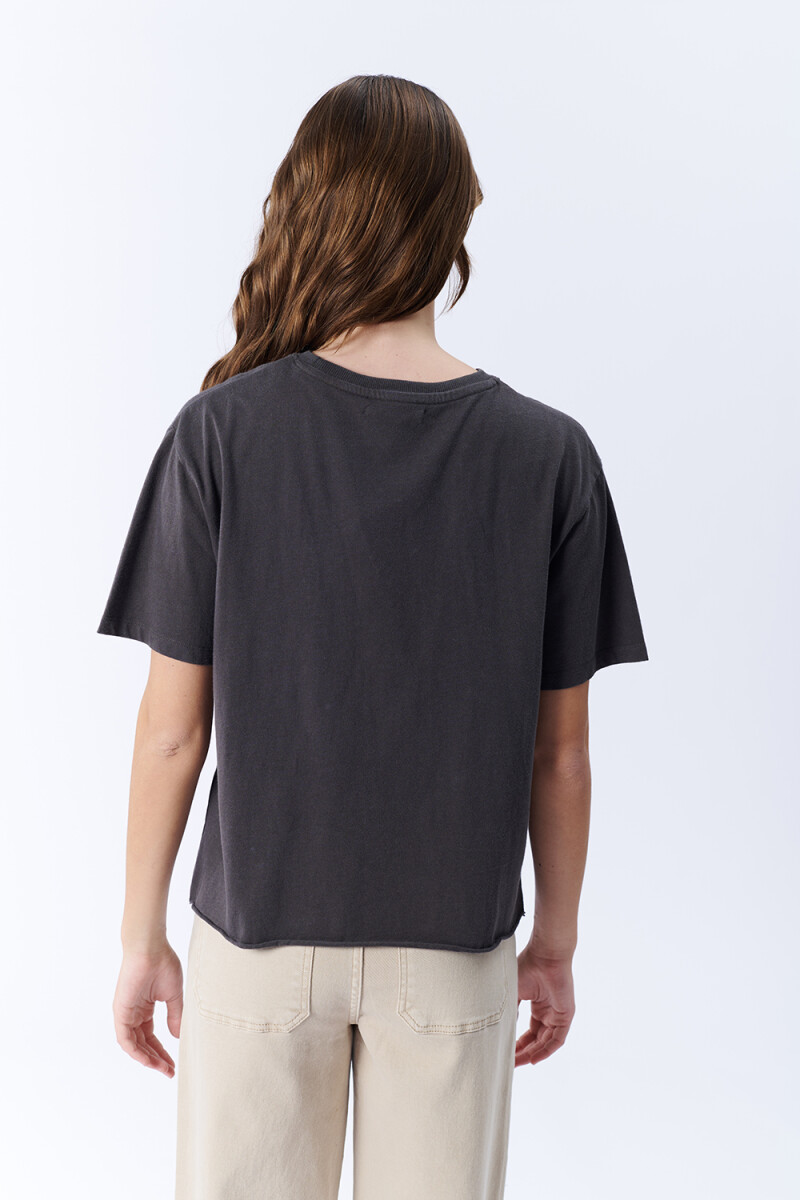 Remera manga corta pinzas laterales Gris Oscuro