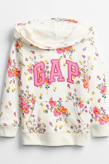 Canguro Con Cierre Logo Gap Sin Felpa Niña White Floral Print