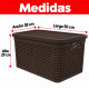 Set x2 Caja simil ratán 40 lts TABACO