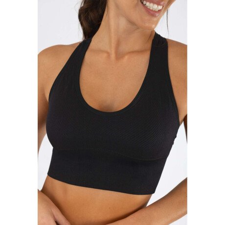 Top deportivo sin costura Negro