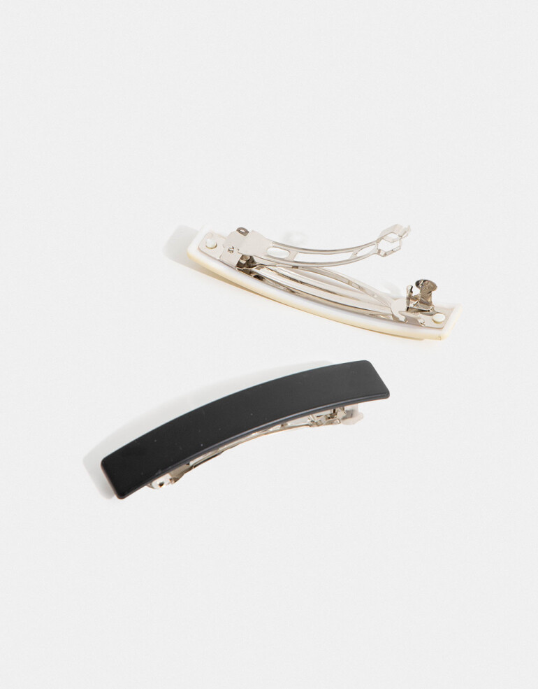 Hebillas Francesas Acrilico Set De Hebillas Francesas Matte - Combinacion Bicolor