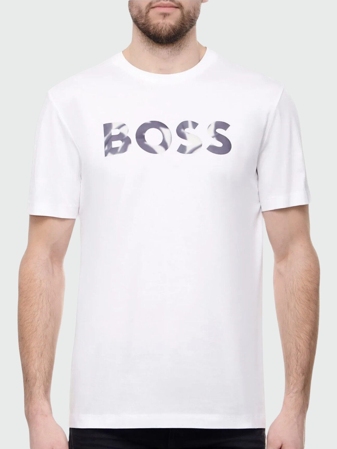 BOSS - Remera de algodón con logo regular fit, THOMPSON Blanco