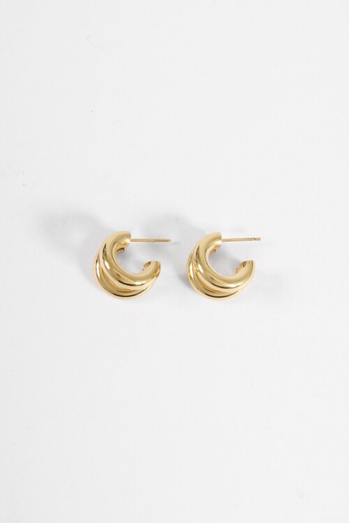 Aros acero doble dorado