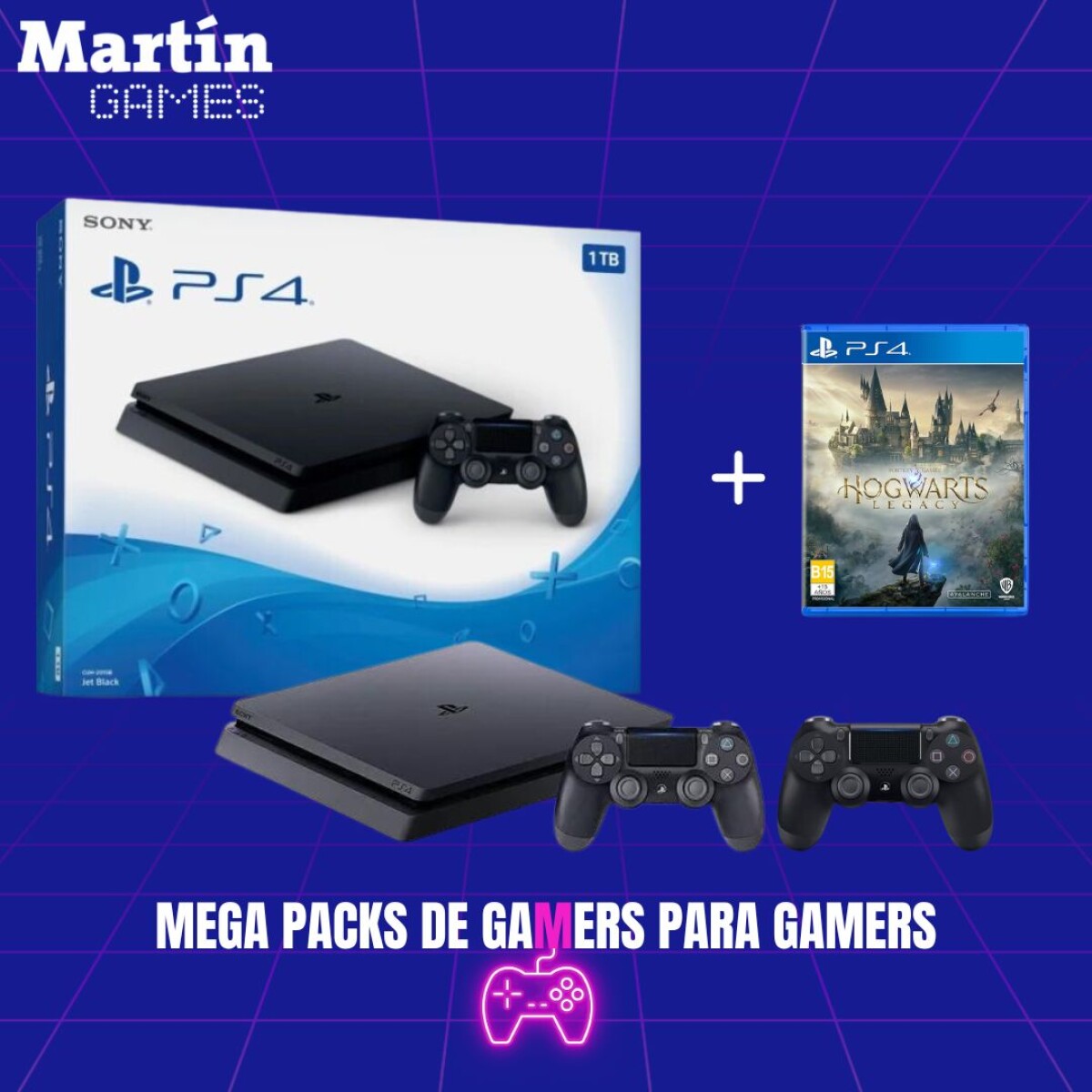 PS4 1TB 0KM + HOGWARTS LEGACY + 1 JOYSTICK EXTRA COMPATIBLE 