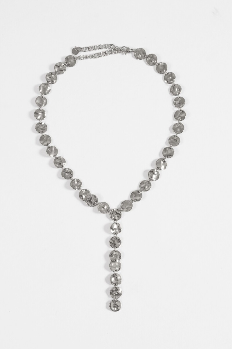 Collar acero irregular plateado