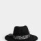 Sombreros Romántico Sombrero Con Trim - Negro