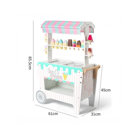 Carro Infantil de Helados en Madera Multicolor