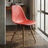 Silla Eames Lumax De Diseño Moderno Con Asiento Liso Y Patas De Madera Para Hogar Rojo