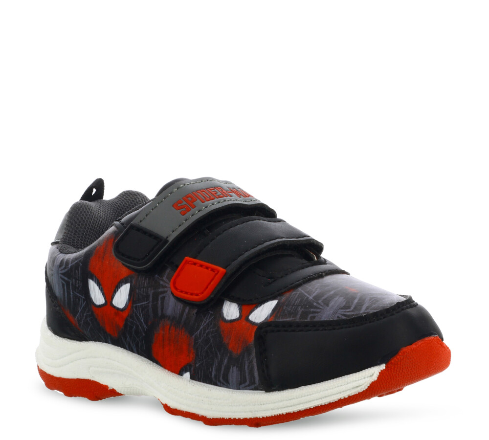 Spider Man Kids c/Velcro Negro/Gris/Rojo