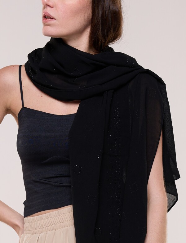 Pashmina Noche Con Apliques De Strass NEGRO