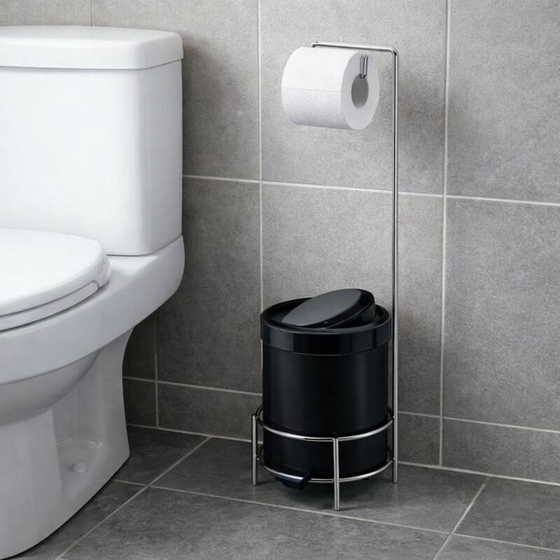 Porta Rollo con Papelera 5Litros Porta Rollo con Papelera 5Litros