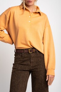 Sweater Cuello Polo Naranja