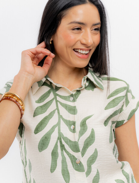 Camisa estampada verde