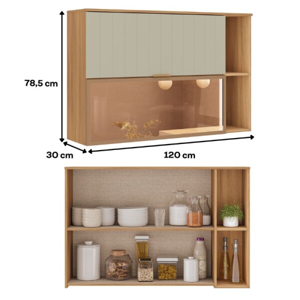 COCINA MODULADA 2.60 MT CEDRO/SALVIA - ALMA COCINA MODULADA 2.60 MT CEDRO/SALVIA - ALMA