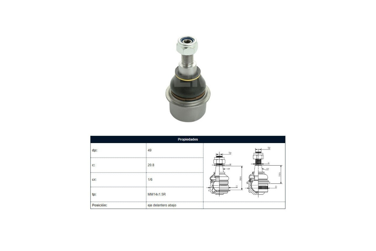 Rotula Del Volks Amarok 4X2 - 4X4 11-25 Der/Izq Rotula Del Volks Amarok 4X2 - 4X4 11-25 Der/Izq