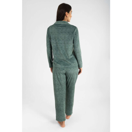 Pijama americano ribb velour Verde petroleo
