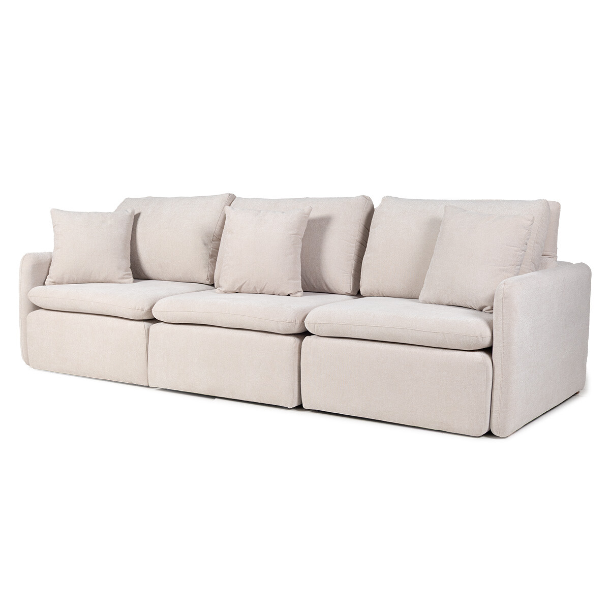 Sofá Modular Audax (Retráctil) - Tela Microfibra - 3 módulos - FX4-10 (Beige) 
