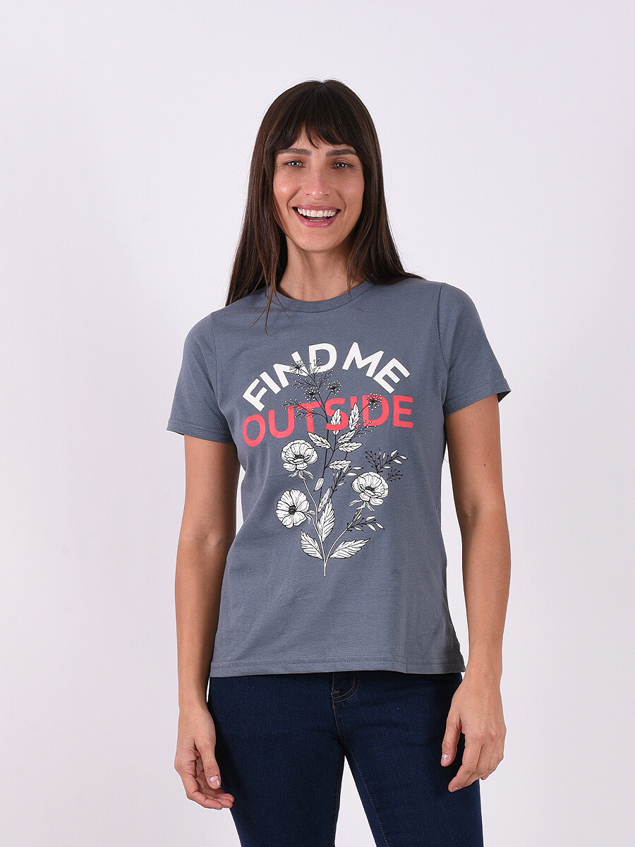 REMERA OUTSIDE - AZUL PIEDRA 