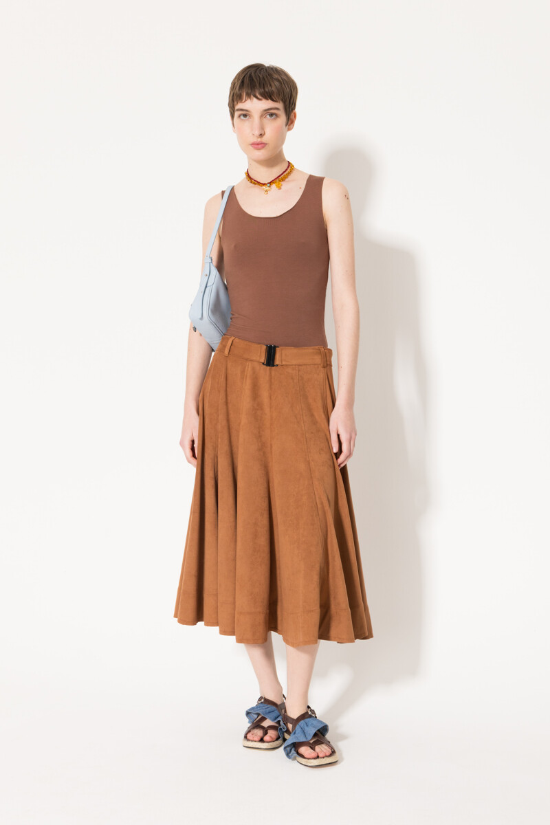 POLLERA SUEDE Caramelo