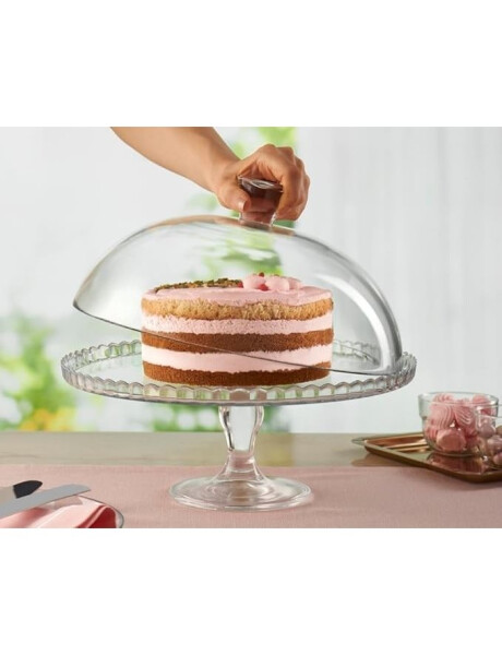 PLATO TORTA C/ CUPULA Y PIE 32.2CM MACARON PASABAHCE PLATO TORTA C/ CUPULA Y PIE 32.2CM MACARON PASABAHCE