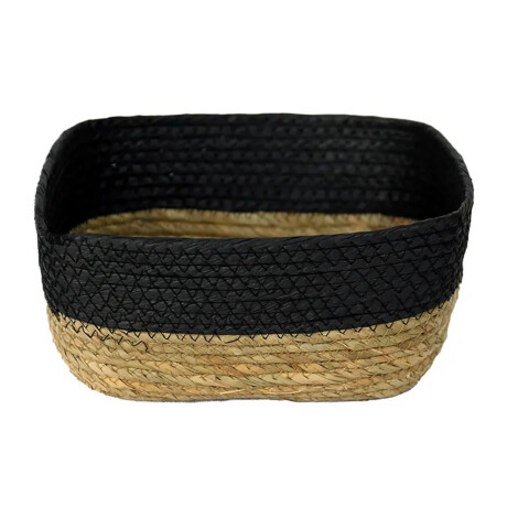 Cesto Canasto Fibra Natural Paramount Decoración 24x20x10Cm Negro
