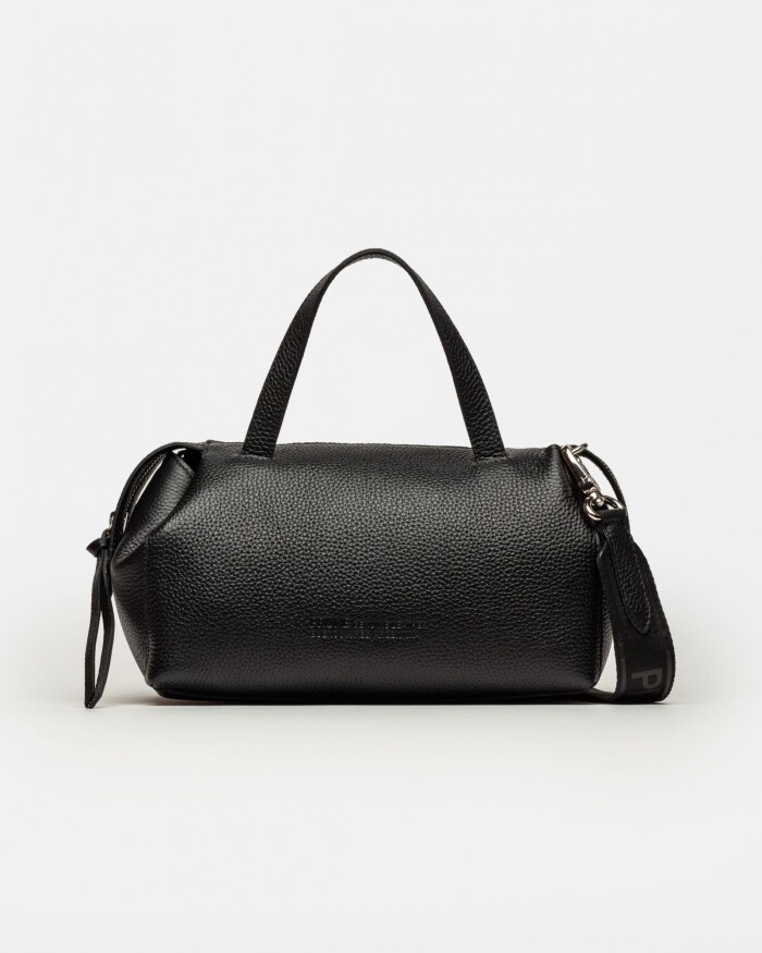 Cartera de mano Resort en cuero graneado Negro
