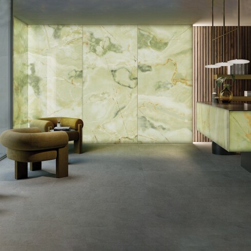 Porcelanato 120X260 Decorado Gama Verdes Translucente GAMAS DE VERDE