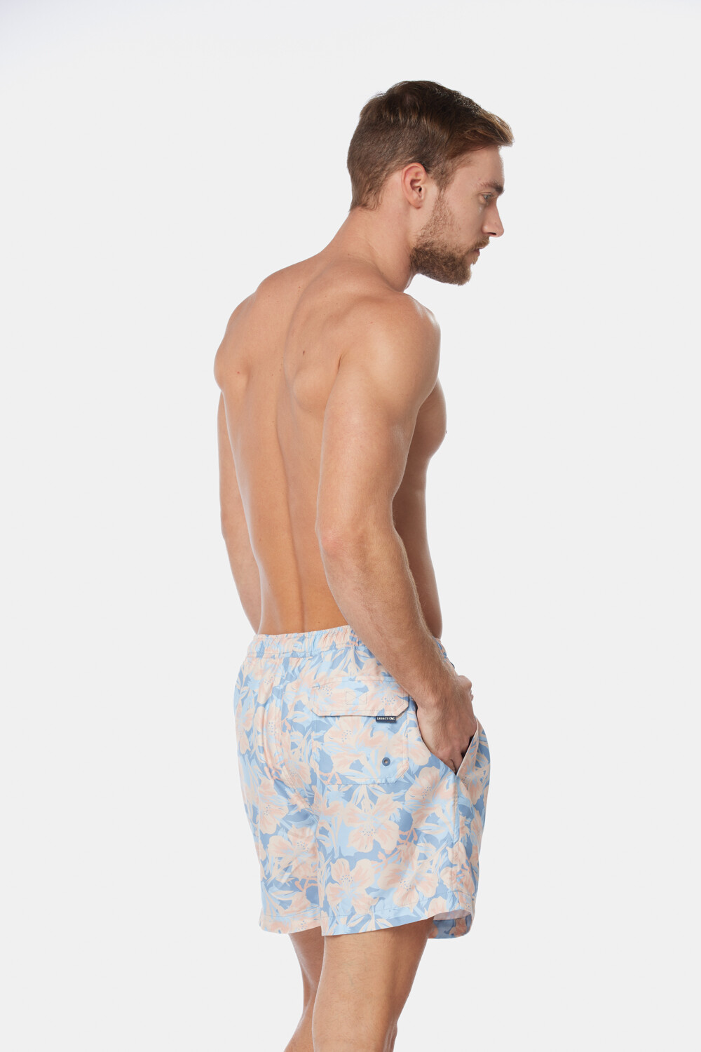 SHORT DE BAÑO ESTAMPADO Azul