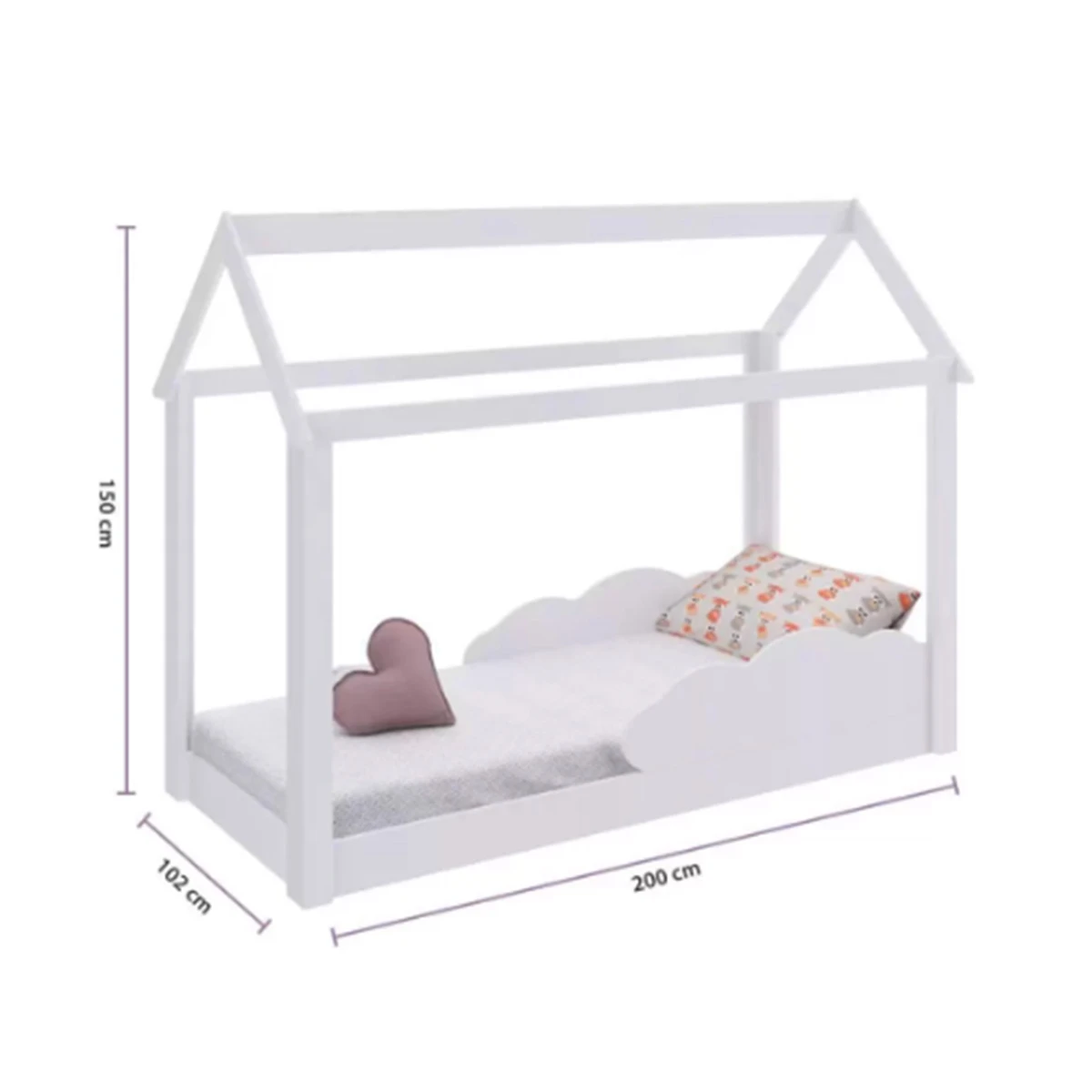 Cama Baja Infantil con Baranda Tipo Casita Estilo Montessori 