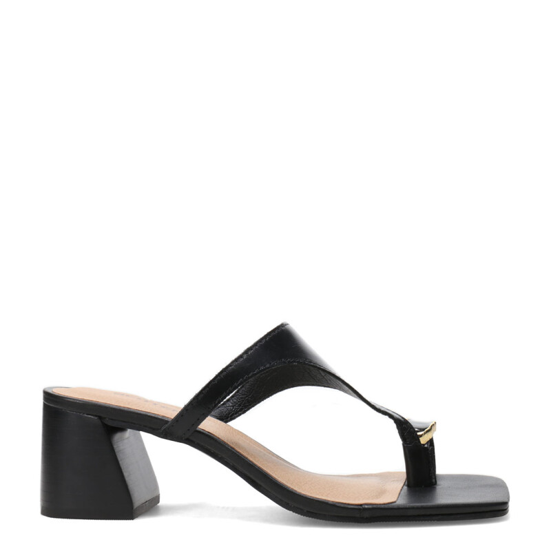 Sandalias de Mujer Bottero Taco Y Aplique Negro