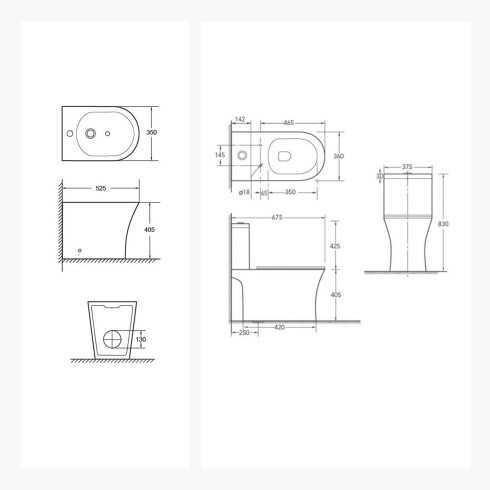 Inodoro Y Bidet Anori Tornado Con Tapa Aqualia 000