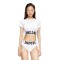 Ropa Interior Urbano Para Mujer Uftee-Sport-Cropped-T-Shirt White