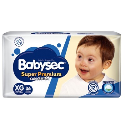 Pañales Babysec Super Premium Cuidado Total XG - X36 Pañales Babysec Super Premium Cuidado Total XG - X36