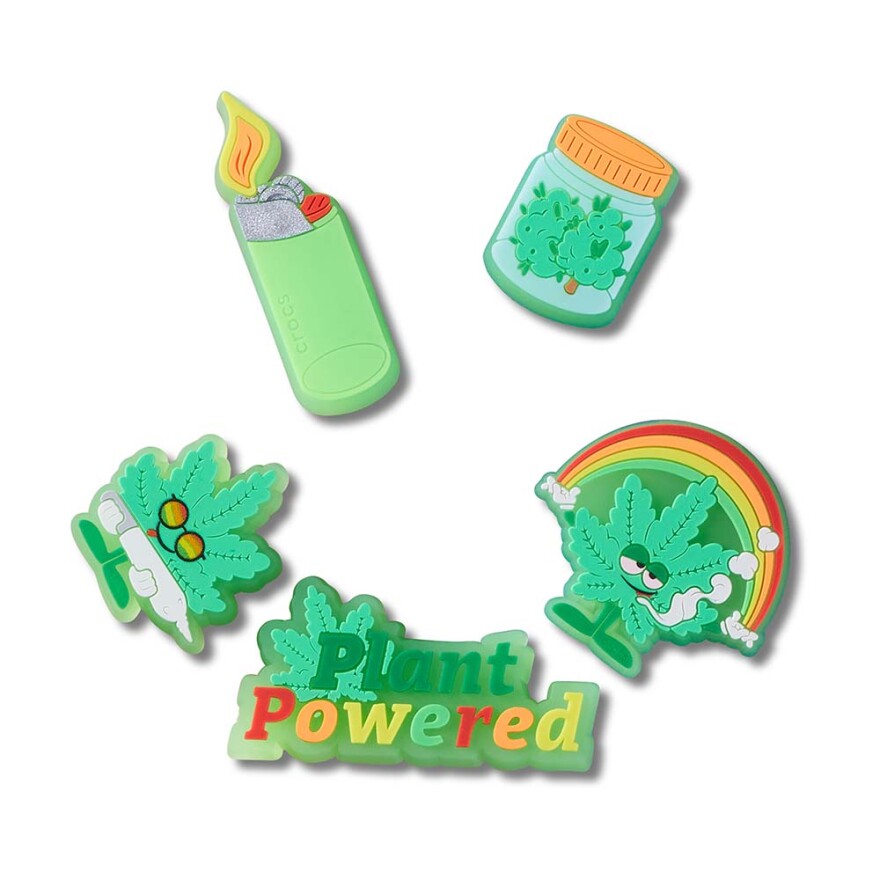 Jibbitz Hemp Plant Powered 5 Pack Multicolor