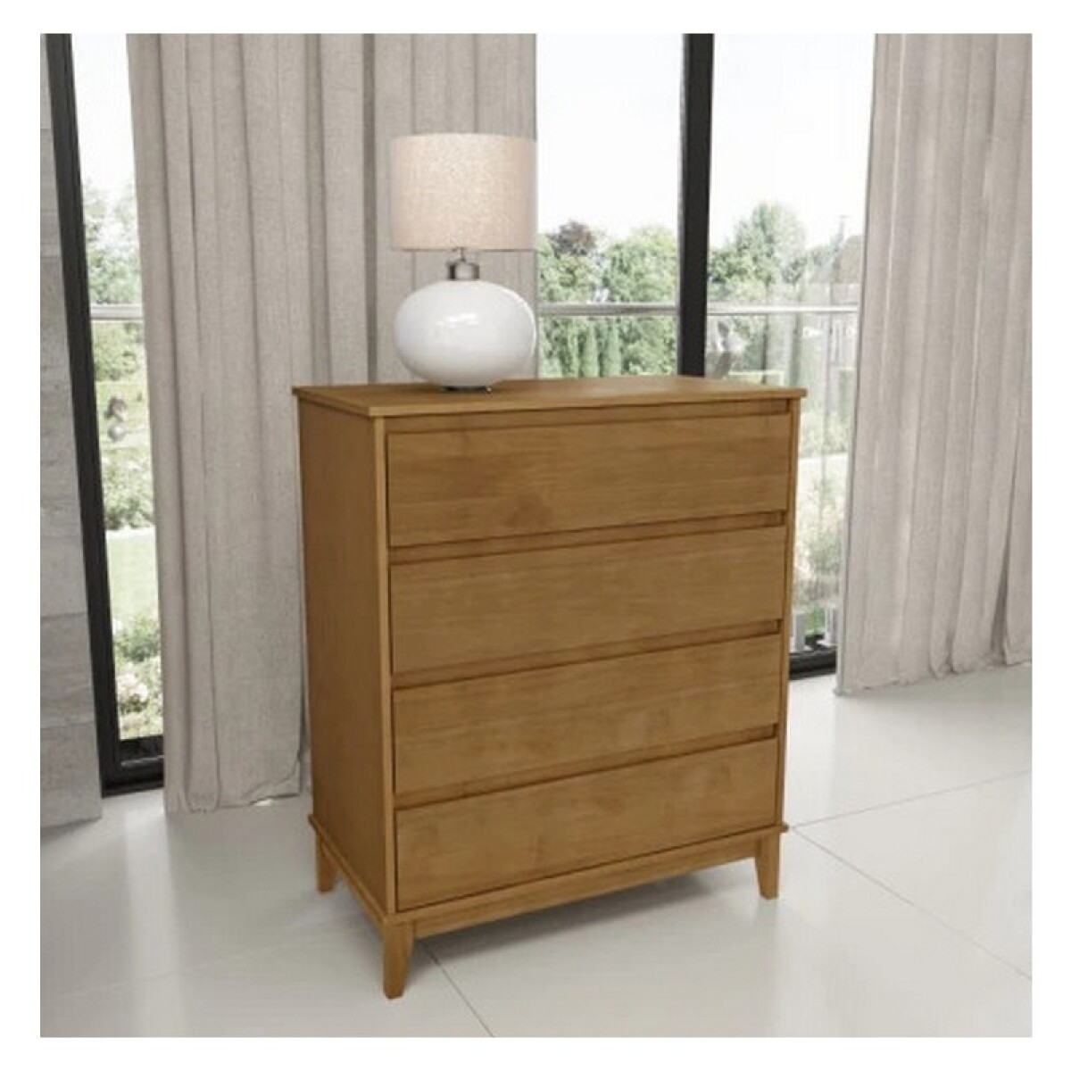 COMODA FINESTRA PRATA 4 CAJONES. FREIJO 