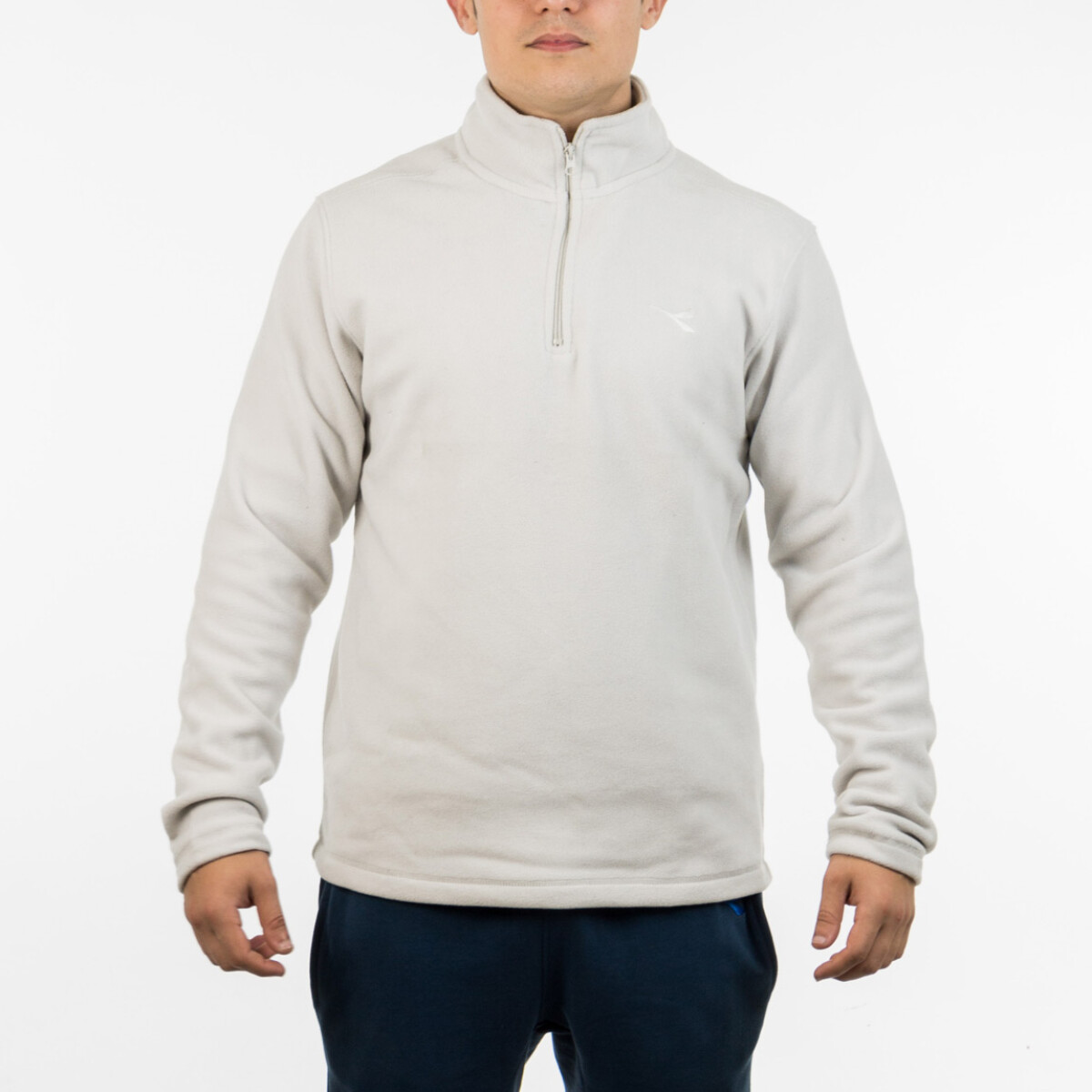 Diadora Men Micropolar Half Zip Sweater - Grey - Gris 