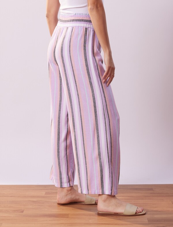 Pantalon Lino Wide Leg LAVANDA/MULTI