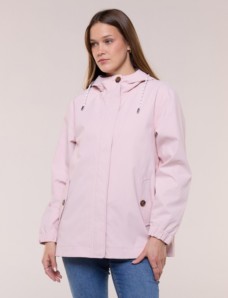 Gabardina Con Capucha Impermeable - Rosa 