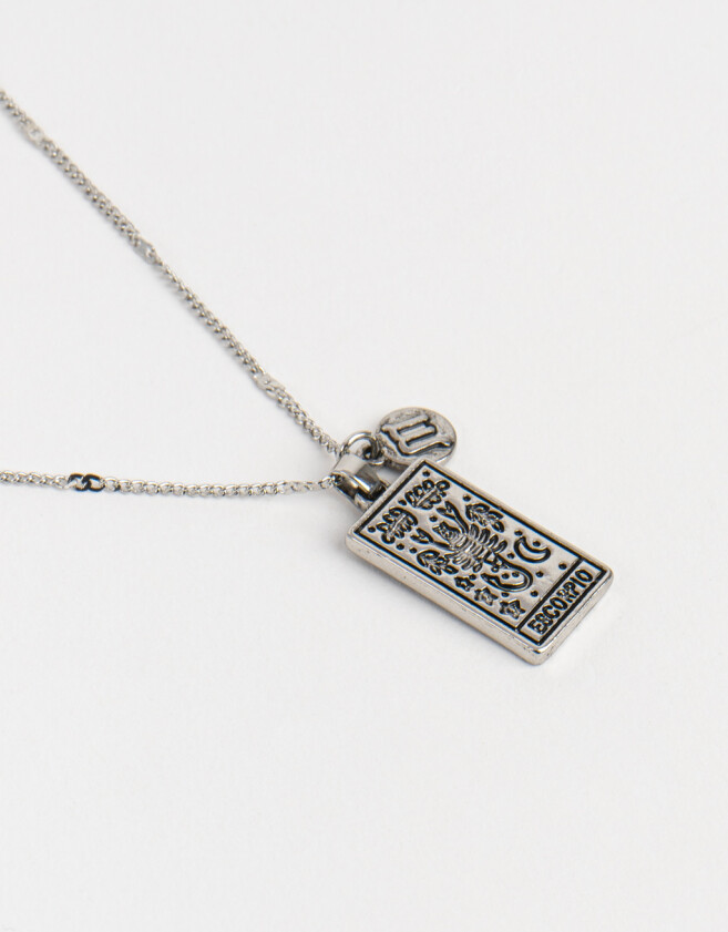 Cadena Corta con Dije De zodíaco Cadena Con Dije De Zodíaco Escorpio - Plateado